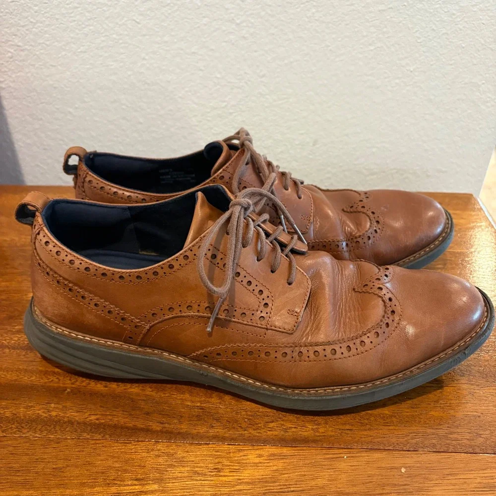 Cole Haan‎ GrandEvolution Wingtip Oxford British Tan Leather Mens 12M C26385